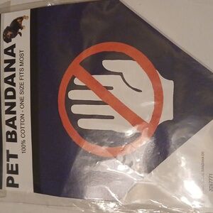 Pet bandana  Stop do not touch visual communication NWT